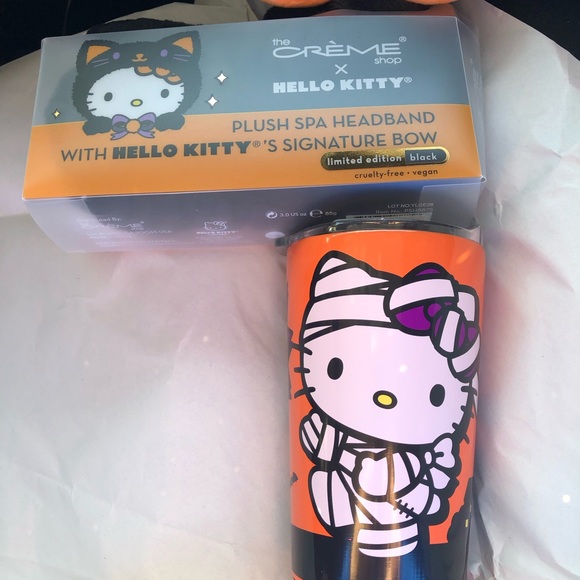 NWT HELLO KITTY Halloween Orange Tumbler & Headband Bundle - Picture 2 of 2